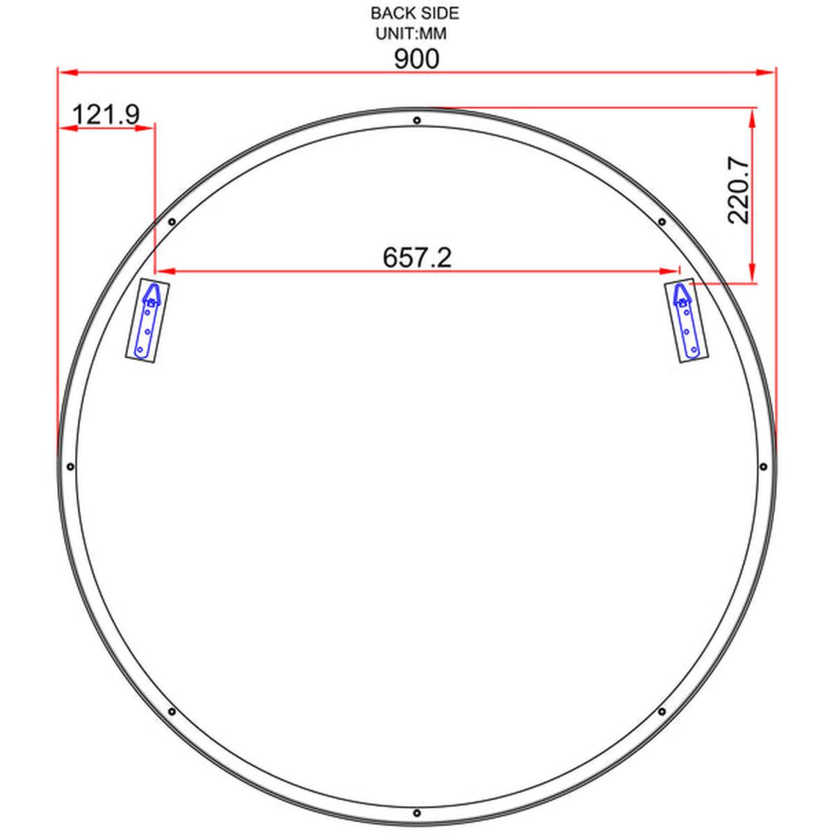 Round White Stainless Steel Framed Mirror - 900mm - White – image 4