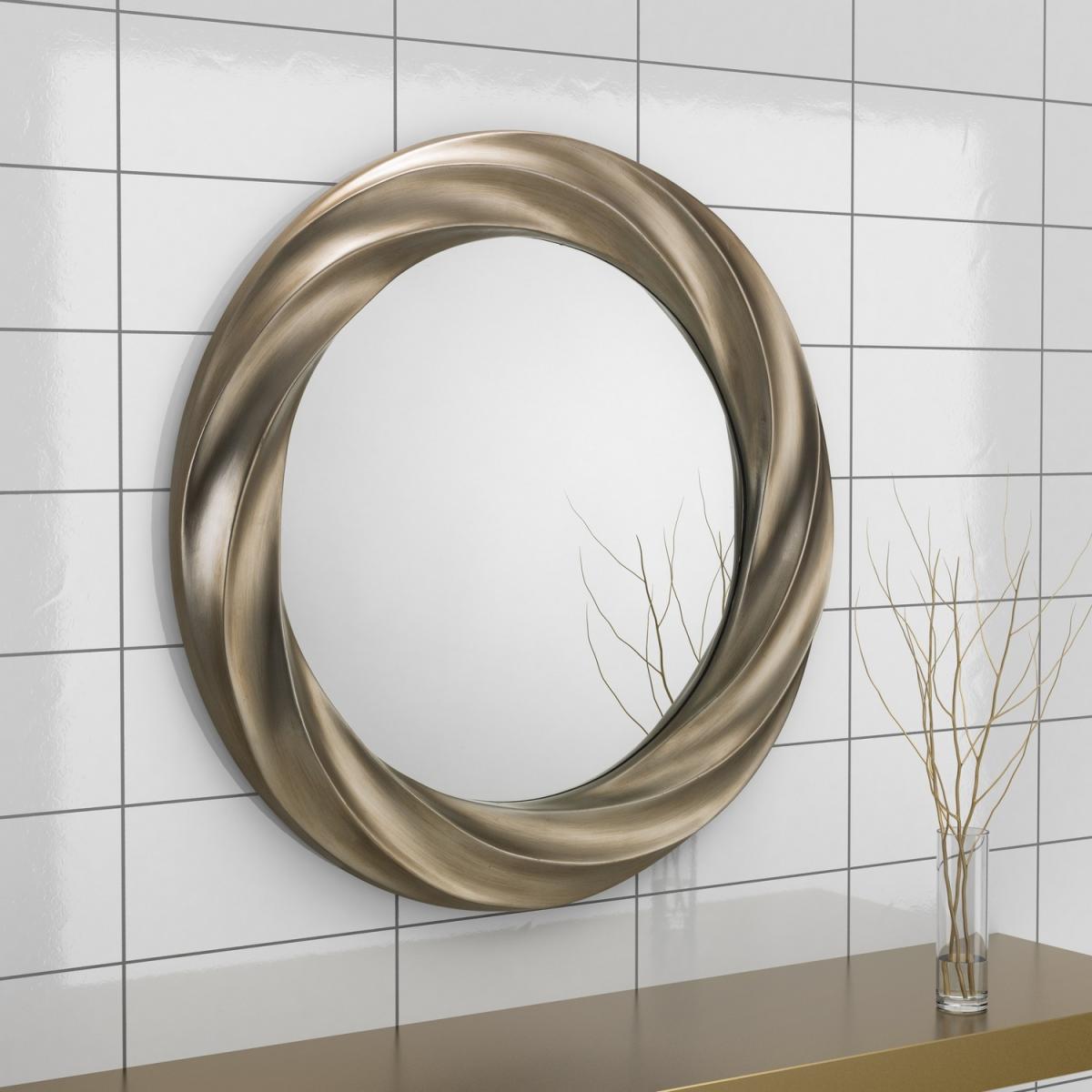 Andante Round Silver Wall Mirror - Silver – image 1