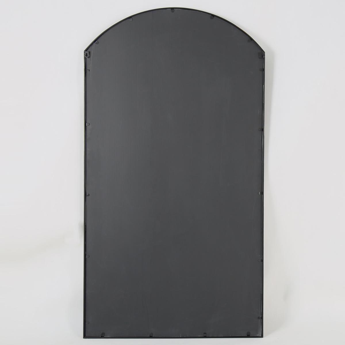 Large Black Metal Arch shaped Window Effect Wall Mirror - Black – image 4