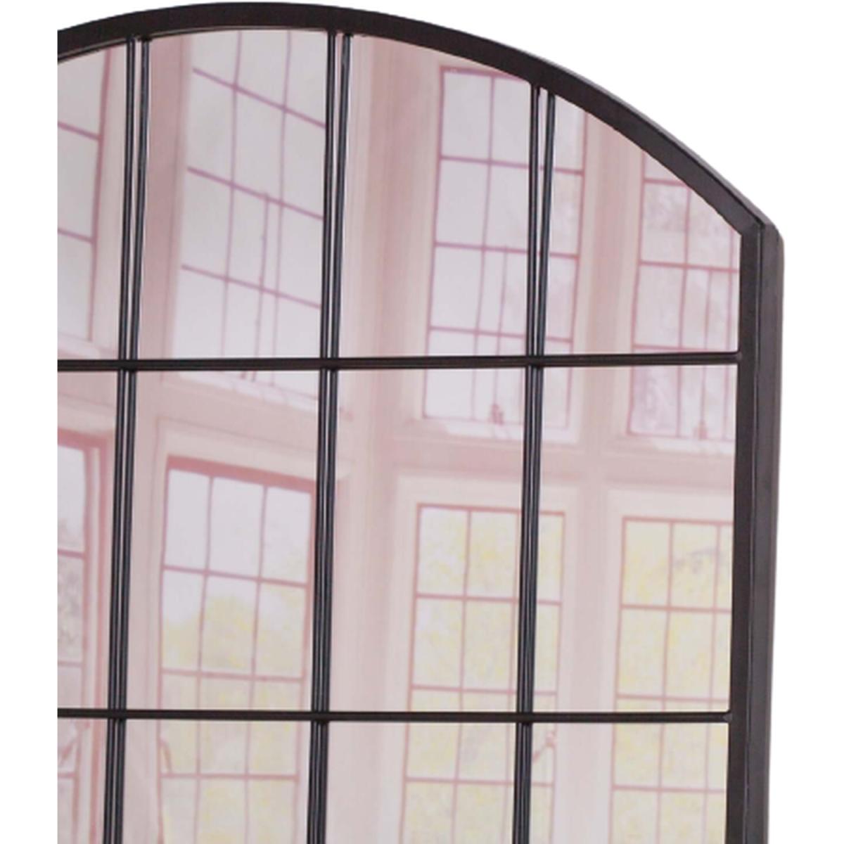 Large Arched Metal Window Mirror - Black – image 3