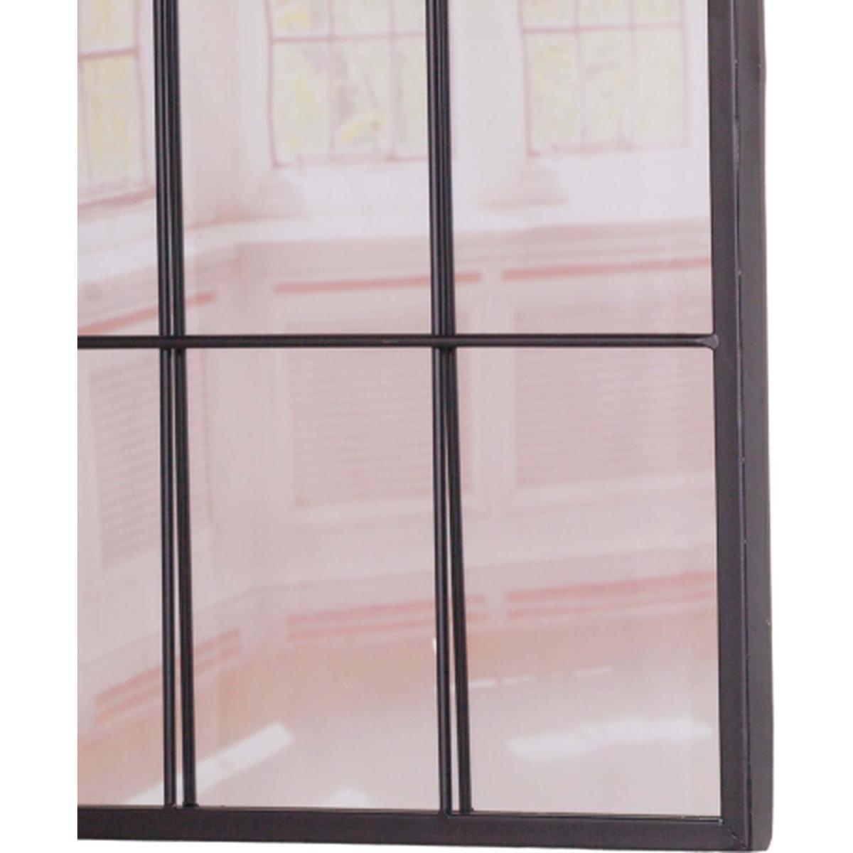 Large Arched Metal Window Mirror - Black – image 4