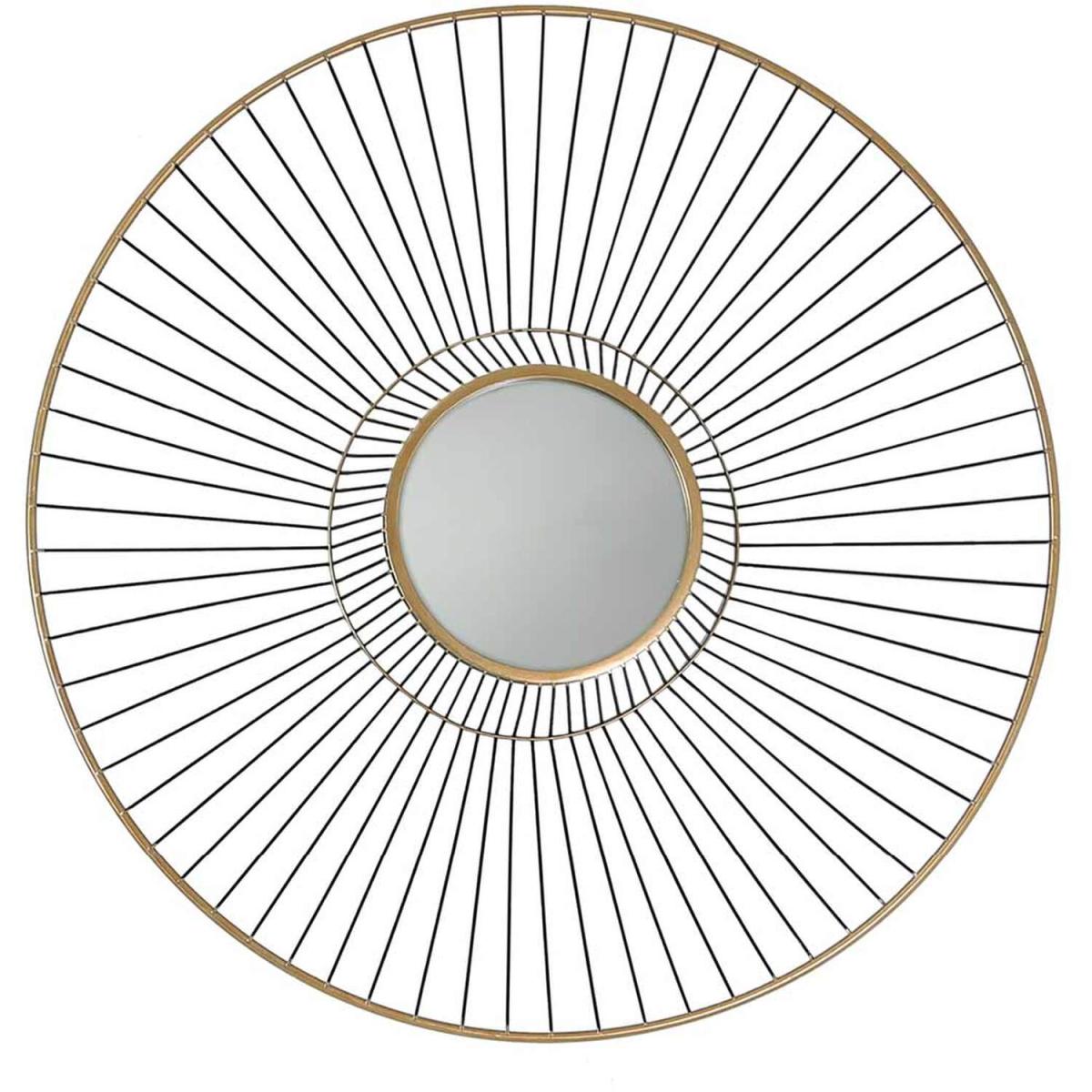 Metal Art Deco Wall Mirror - Gold – image 3