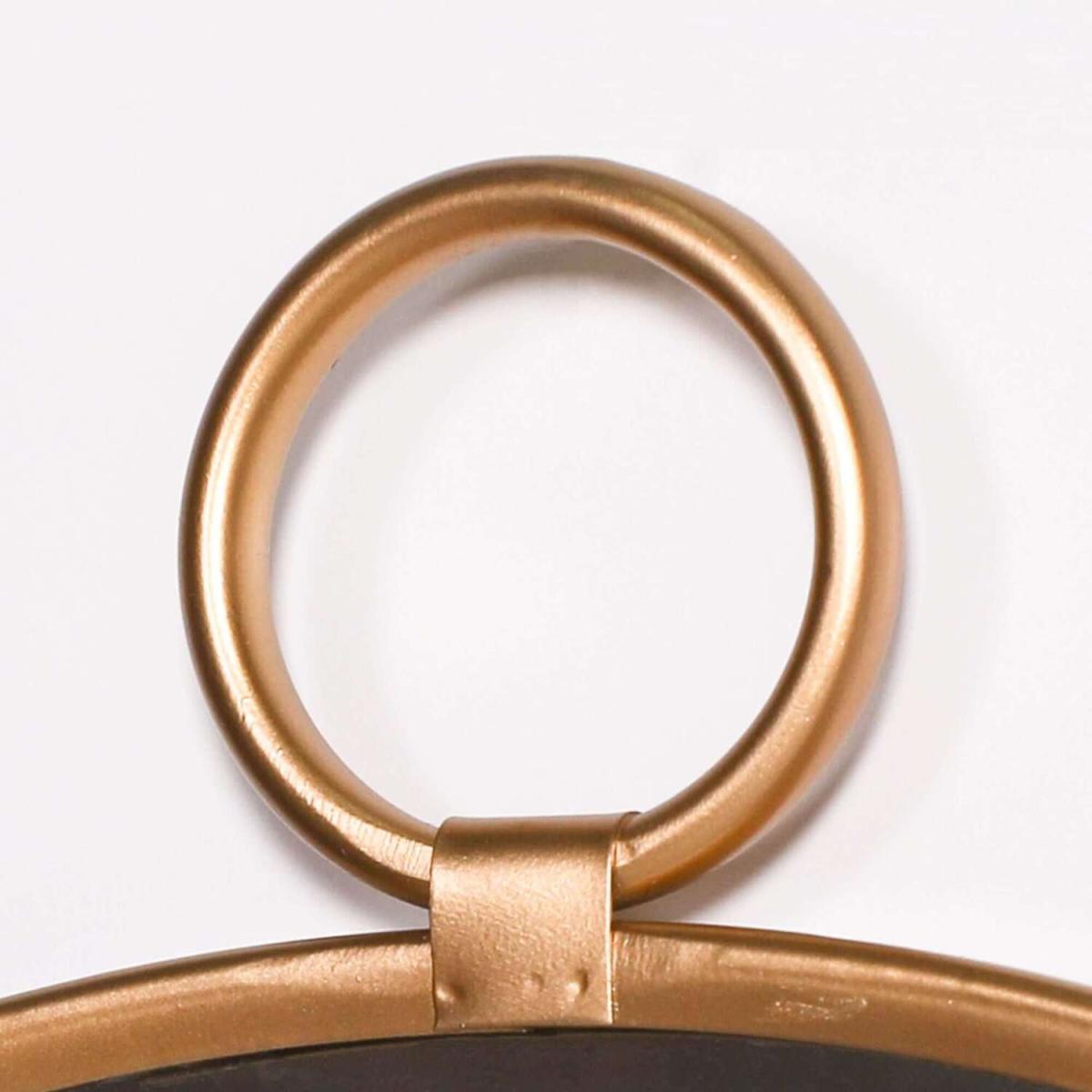 Round Gold Finish Mirror with Loop Hook Minimalist Style - Gold – image 3