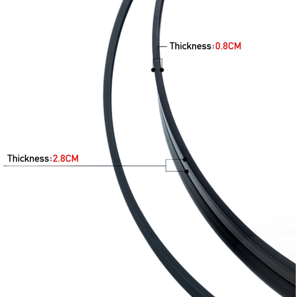 Nordic Round Hanging Wall Mirror Leather Strap Adjustable Home Decor - Black / 60cm – image 14