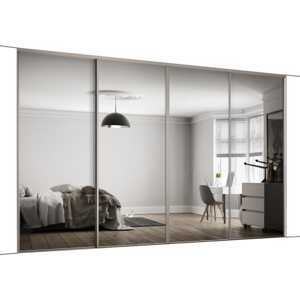 Spacepro Frame With 762MM Mirror Classic Sliding Door Kit - Stone Grey/Mirror / 3 – image 11