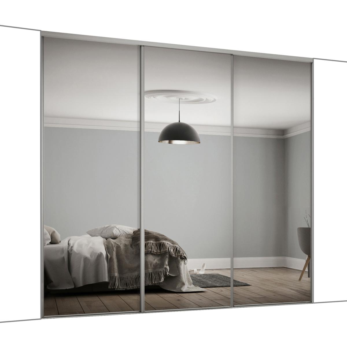 Spacepro Frame With 762MM Mirror Classic Sliding Door Kit - Stone Grey/Mirror / 3 – image 12