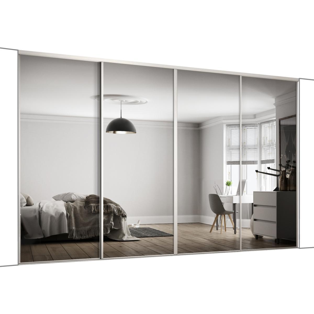 Spacepro Frame With 762MM Mirror Classic Sliding Door Kit - Stone Grey/Mirror / 3 – image 15