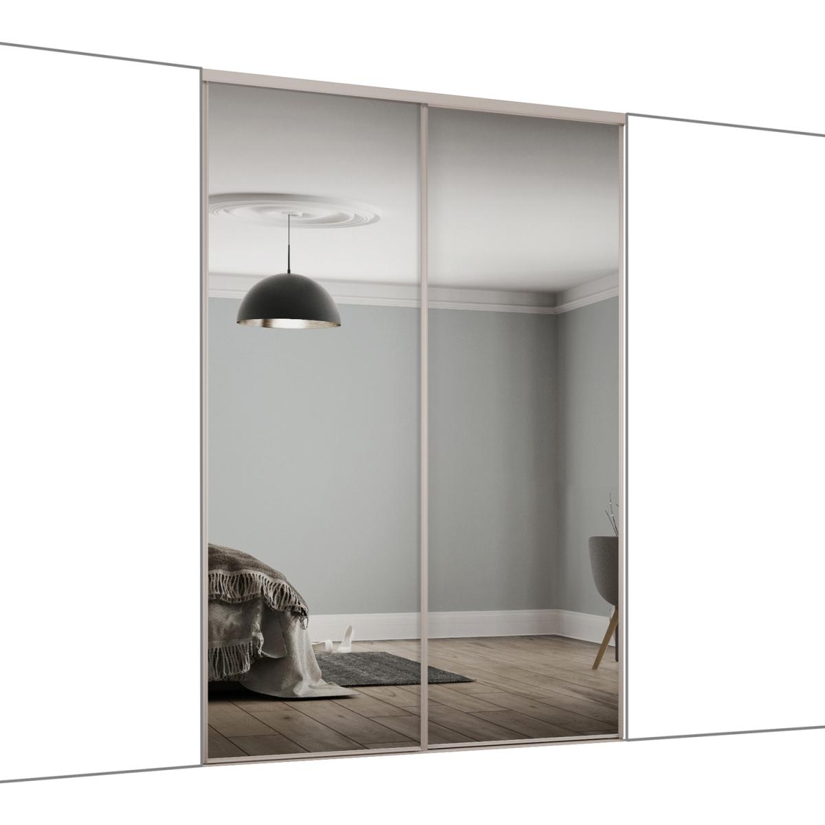Spacepro Frame With 762MM Mirror Classic Sliding Door Kit - Stone Grey/Mirror / 3 – image 7