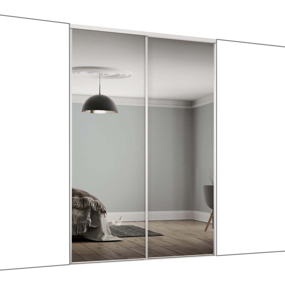 Spacepro Frame With 762MM Mirror Classic Sliding Door Kit - Stone Grey/Mirror / 3 – image 8