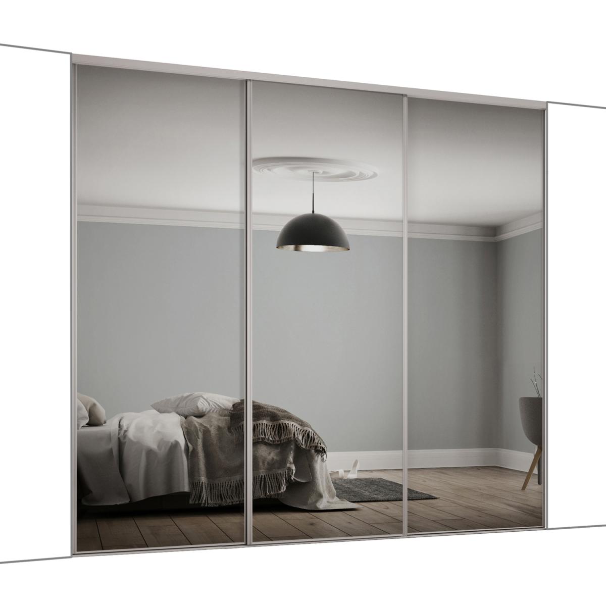Spacepro Frame With 762MM Mirror Classic Sliding Door Kit - Stone Grey/Mirror / 3 – image 9