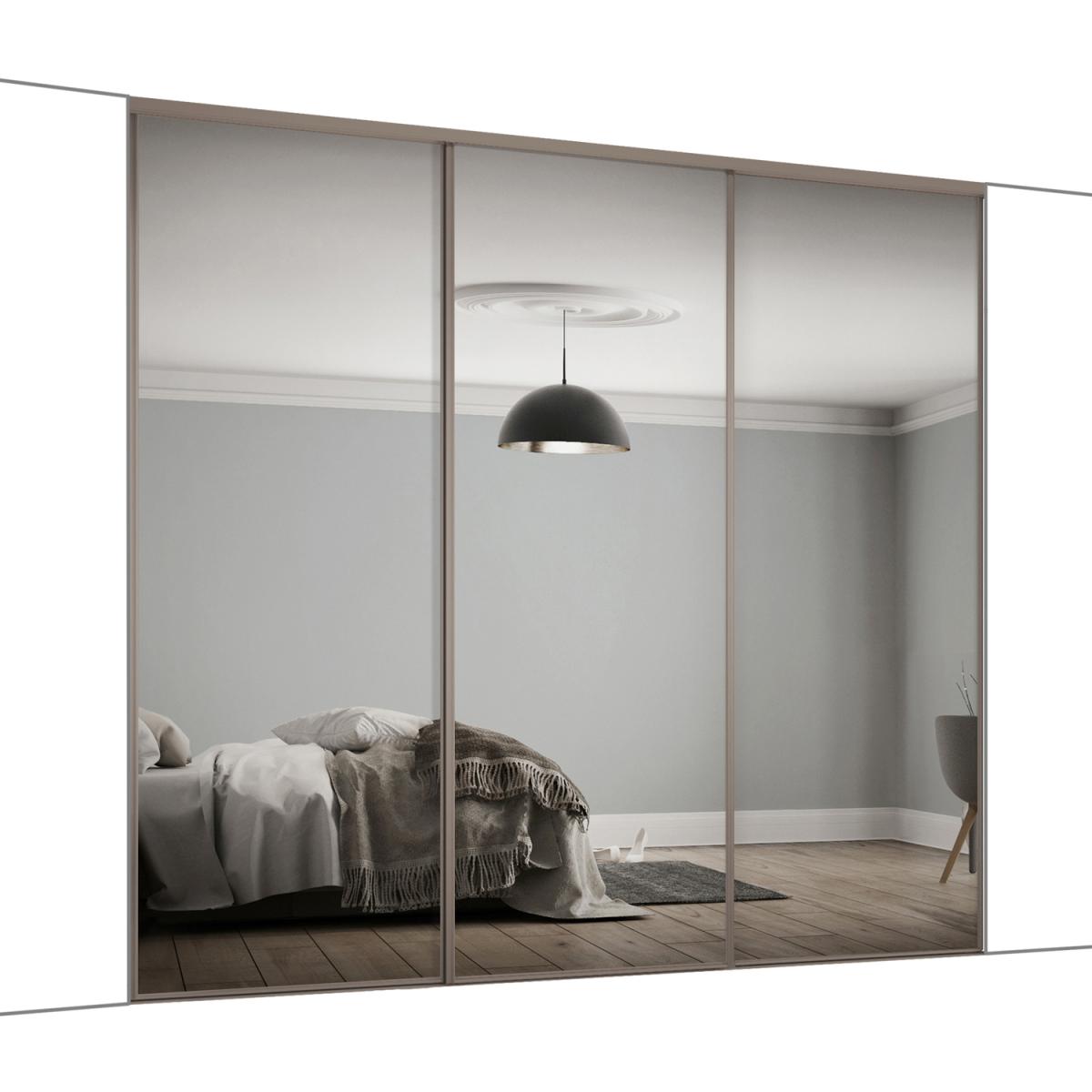 Spacepro Frame With 762MM Mirror Classic Sliding Door Kit - Stone Grey/Mirror / 3 – image 10