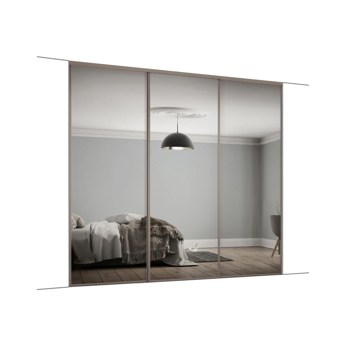 Spacepro Frame With 762MM Mirror Classic Sliding Door Kit - Stone Grey/Mirror / 3 – image 1