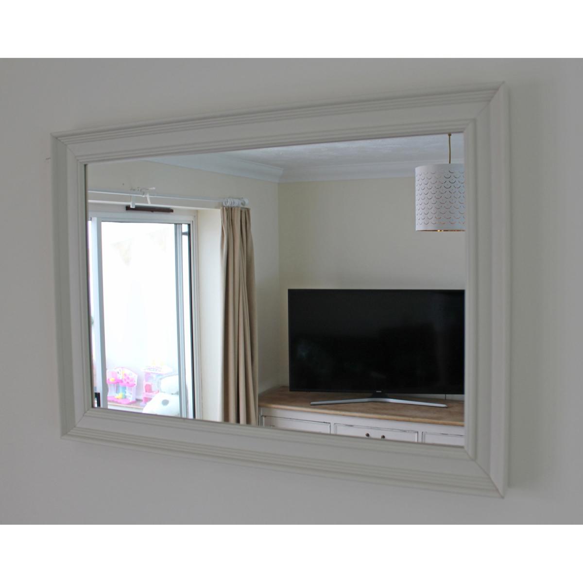 Tillson Wood Framed Wall Mounted Accent Mirror in Cream - Yellow / 93cm – image 2