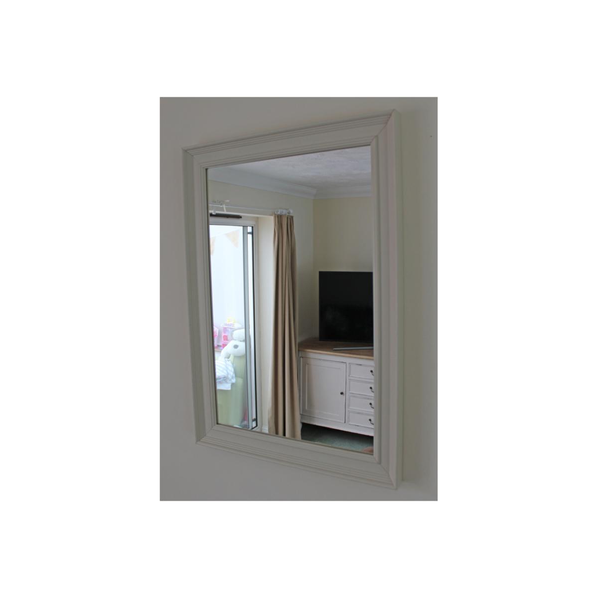 Tillson Wood Framed Wall Mounted Accent Mirror in Cream - Yellow / 93cm – image 1