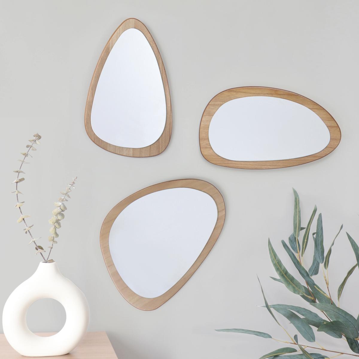 Set of 3 Organic Mirrors - Natural – image 6