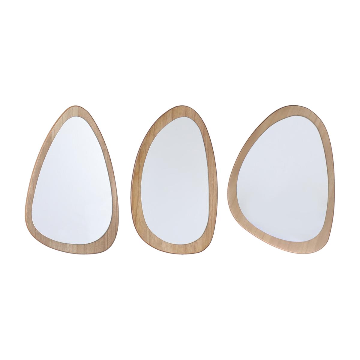 Set of 3 Organic Mirrors - Natural – image 1