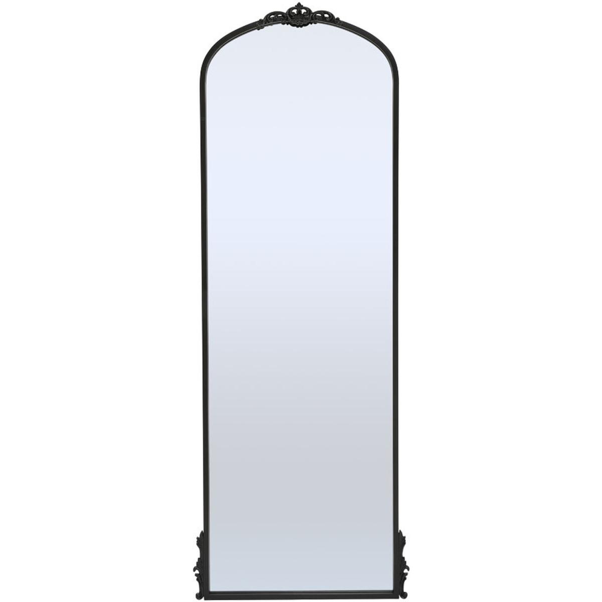 Arch-Top Metal Framed Full-Length Wall Mirror - Black – image 2
