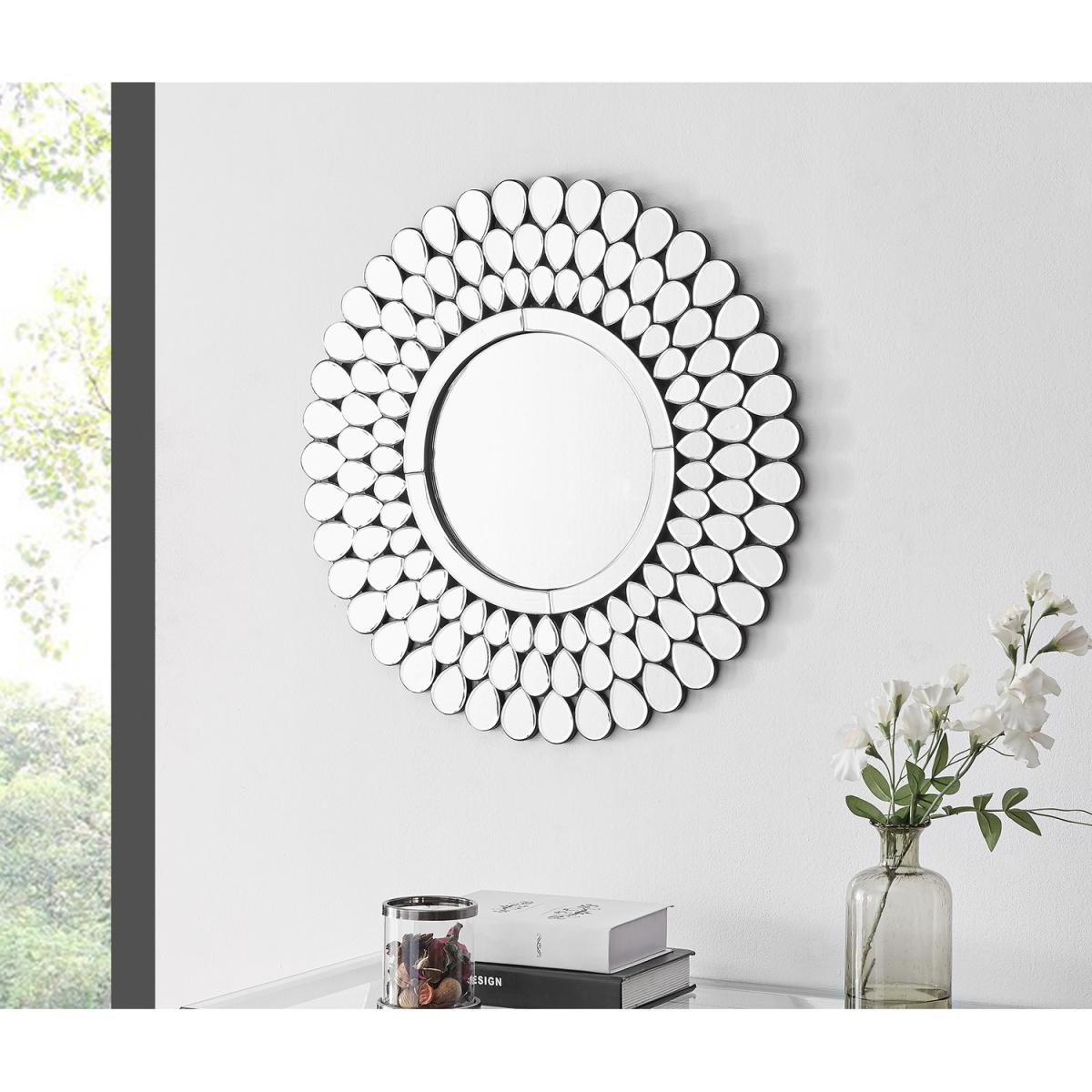 Cora Small Silver Round Modern Mirror - Silver – image 2