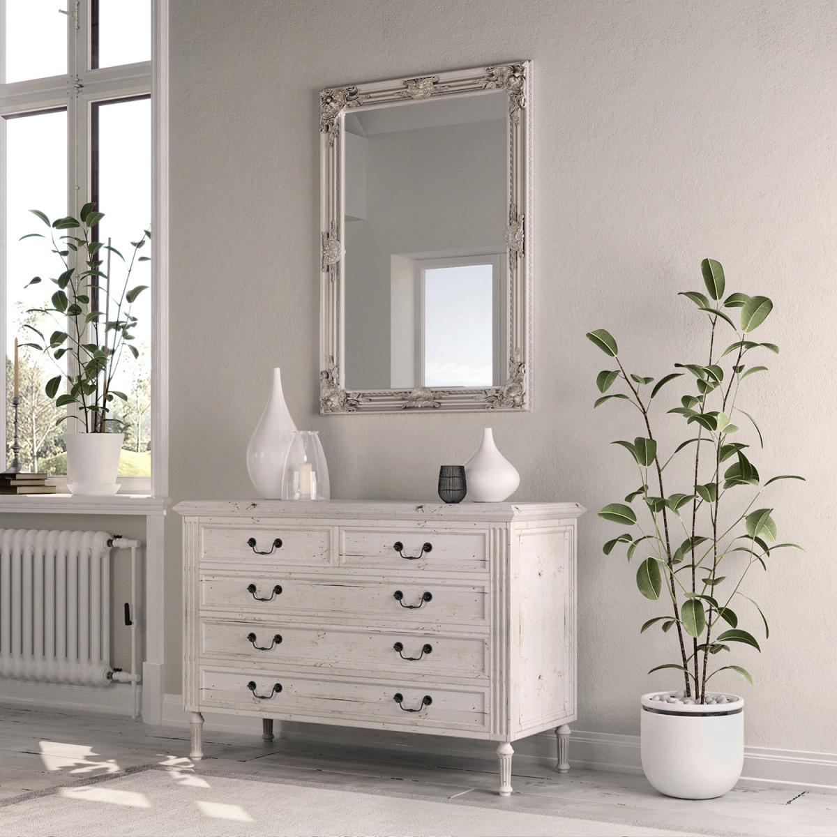 Rectangular Wooden Mirror - Silver / Small – image 5