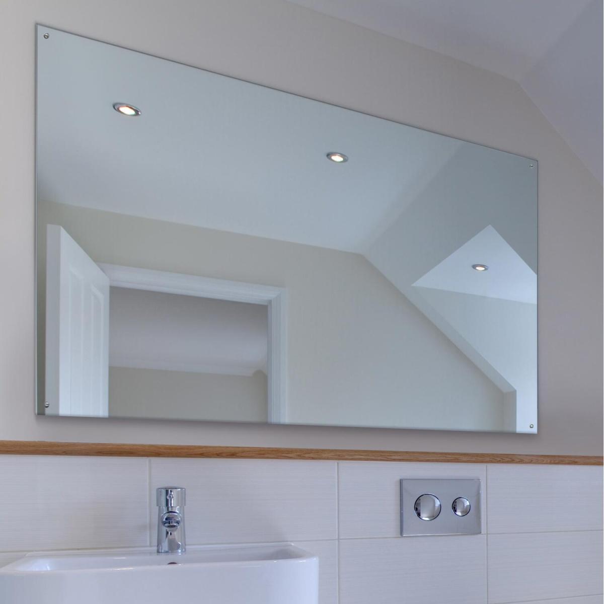 Large Mirror Glass Polished Edges with 4 Holes - Clear – image 3