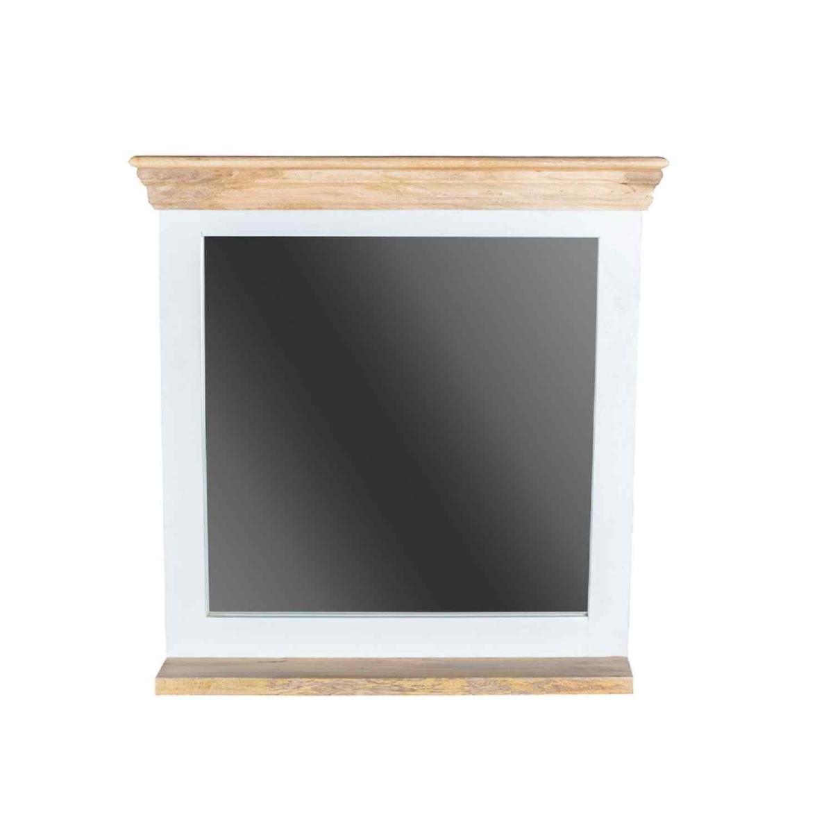 Solid Mango Wood Wall Mirror White - White – image 3