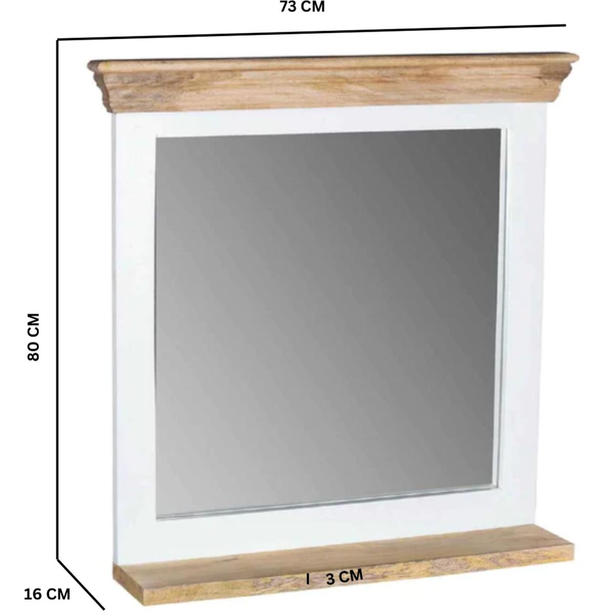 Solid Mango Wood Wall Mirror White - White – image 5