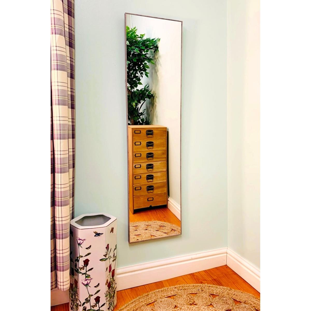 Grey Wood Wall Mirror 121cm - Grey – image 3