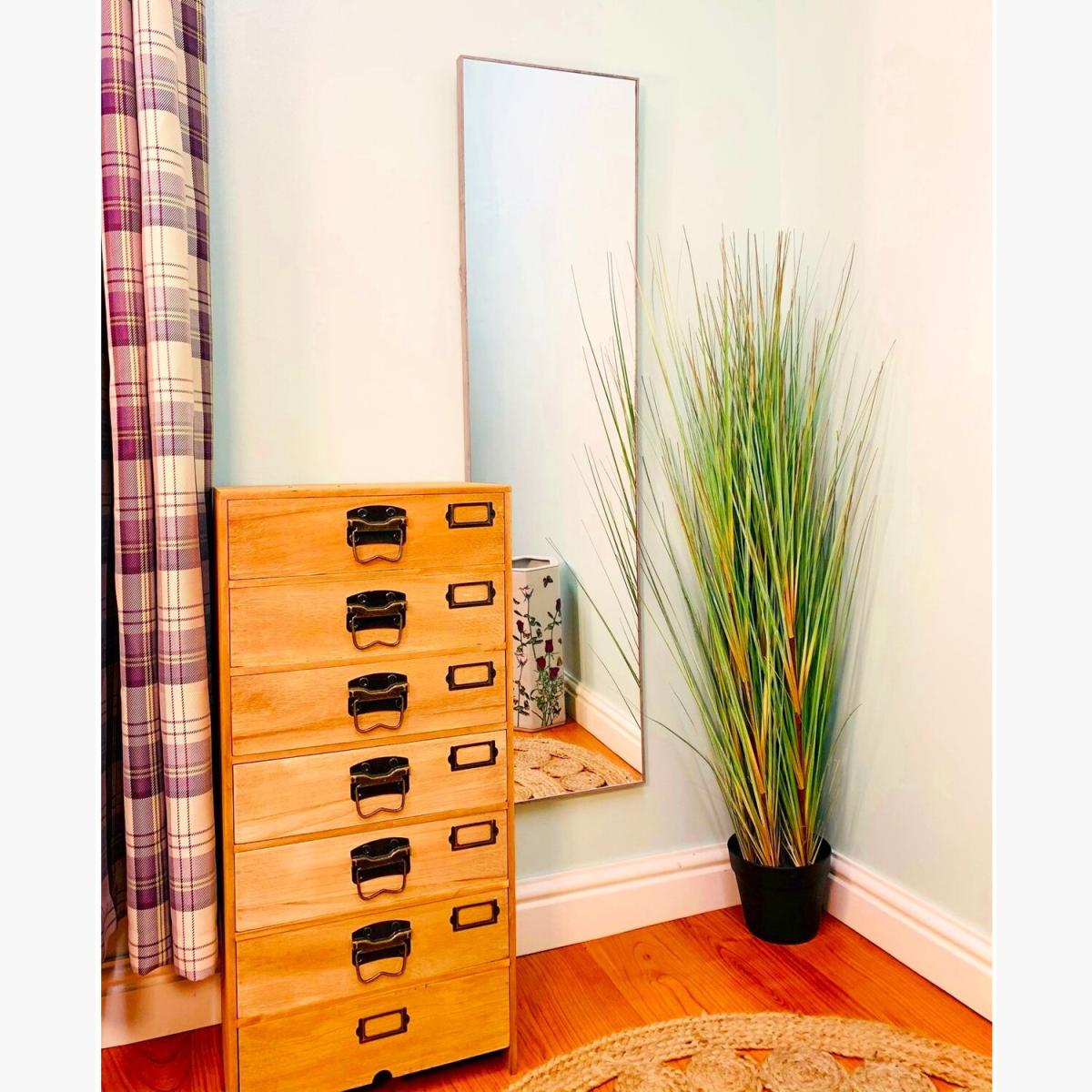 Grey Wood Wall Mirror 121cm - Grey – image 1