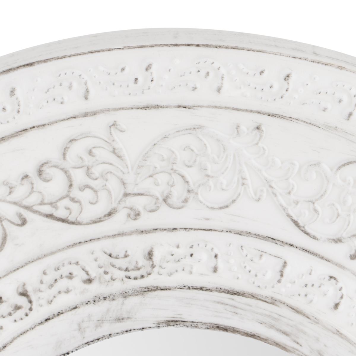 Set of 3 Distressed White Filigree Mirrors - White – image 2