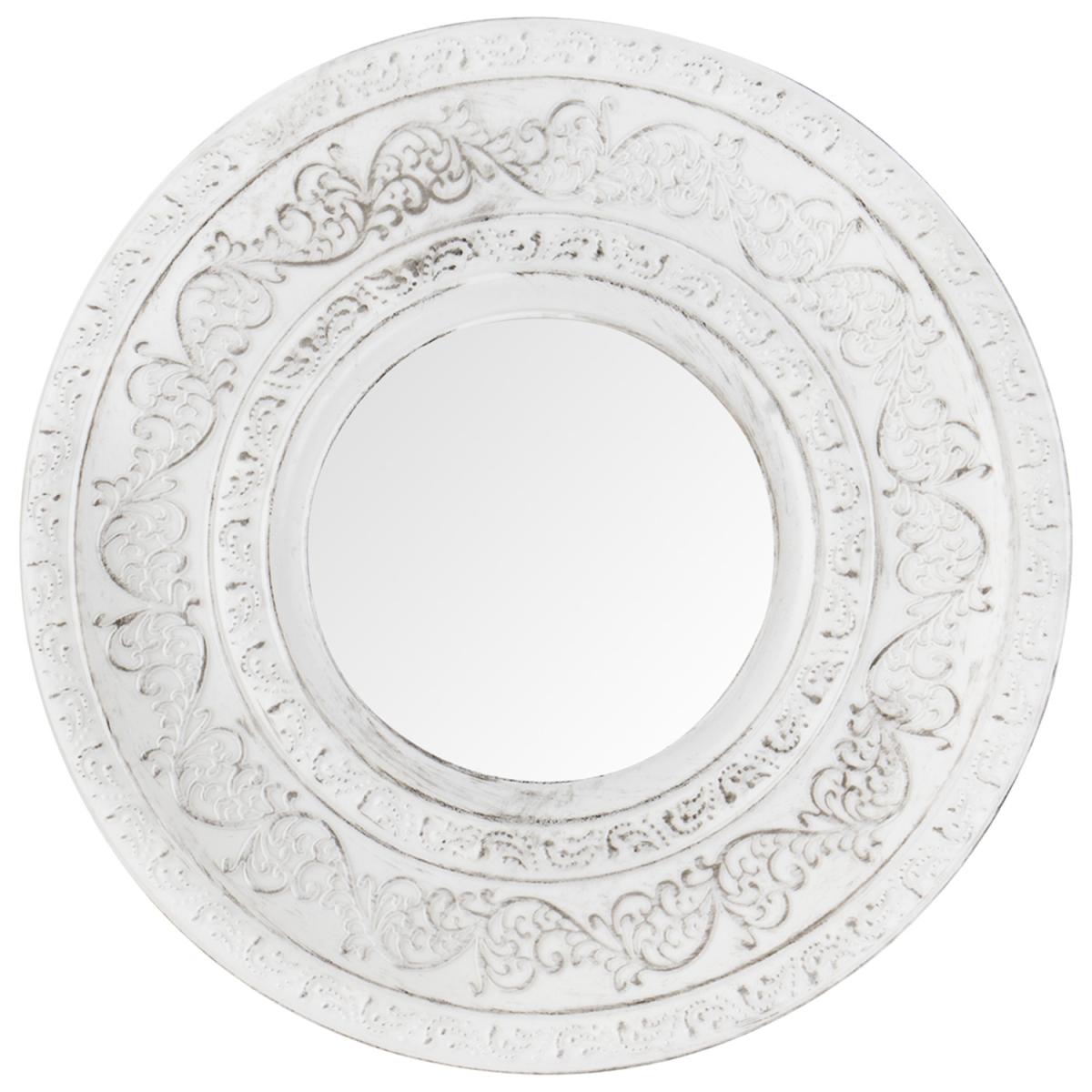 Set of 3 Distressed White Filigree Mirrors - White – image 3