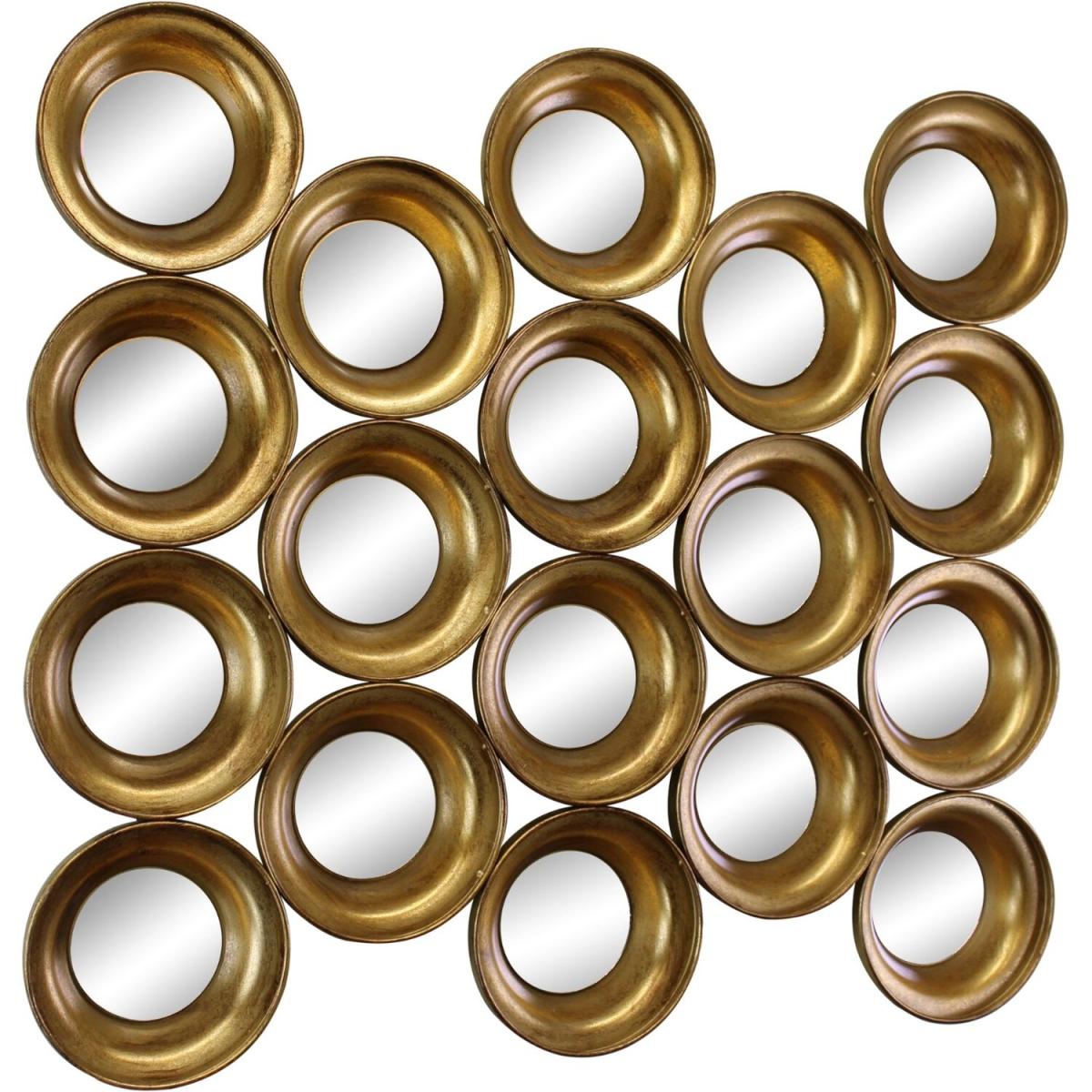Gold Metal Multi Circle Wall Mirror 76cm - Yellow – image 2