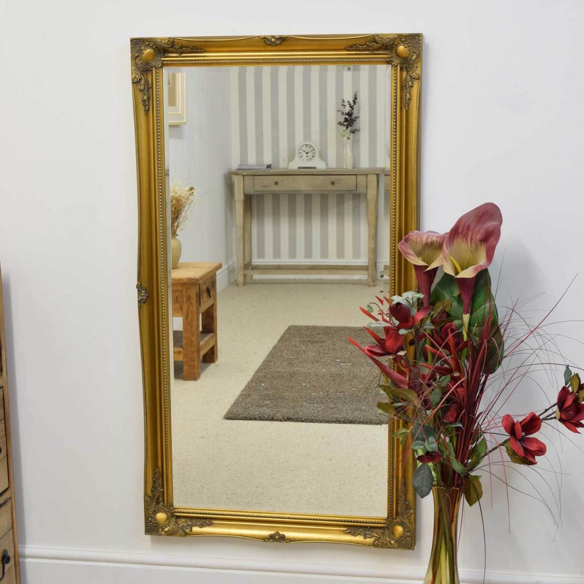 Hamilton Vintage Gold Antique Design Large Wall Mirror 137 x 76cm - Gold – image 2