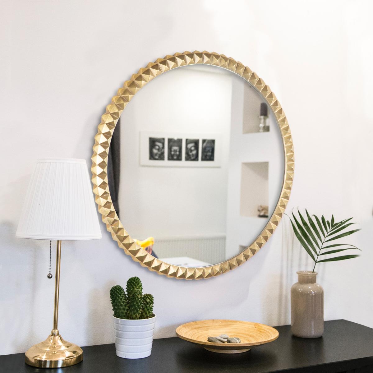 Paragon Brass Decorative Wall Mirror Metal Frame, Brass, 61cm Round. - Brass – image 2