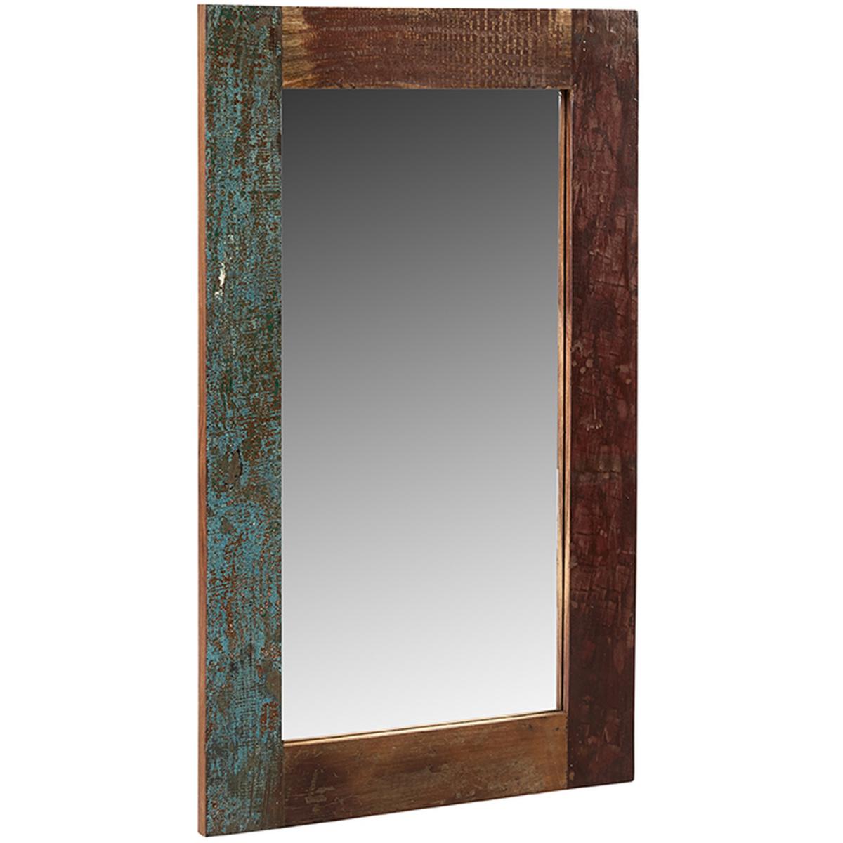 Reclaimed Boat Wood Rectangular Wall Mirror - Multi – image 2