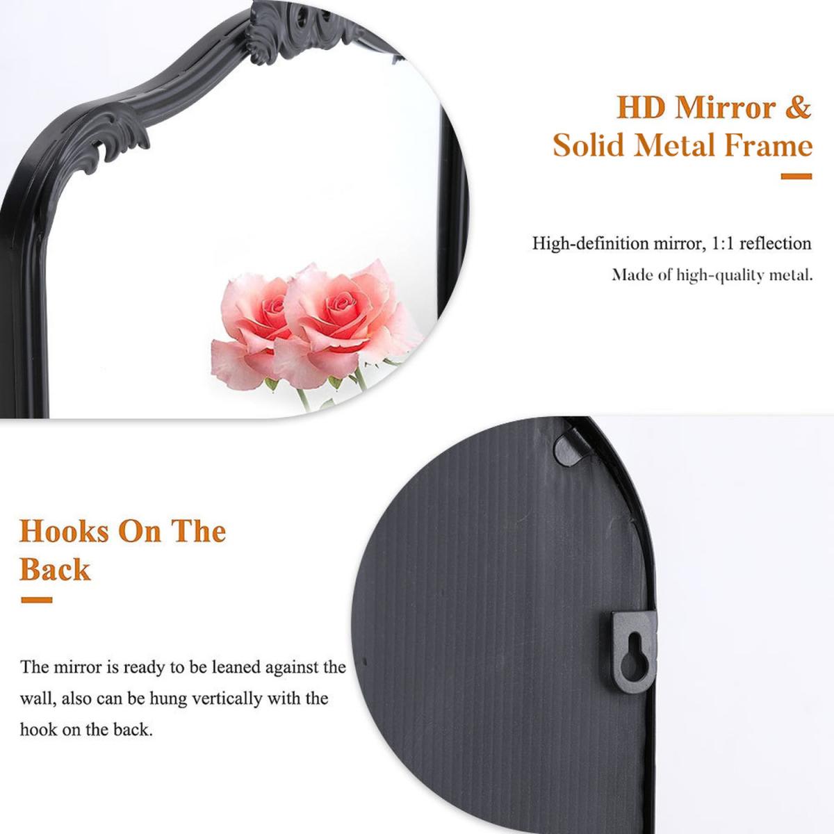Antique Black Metal Floor Mirror - Black – image 6