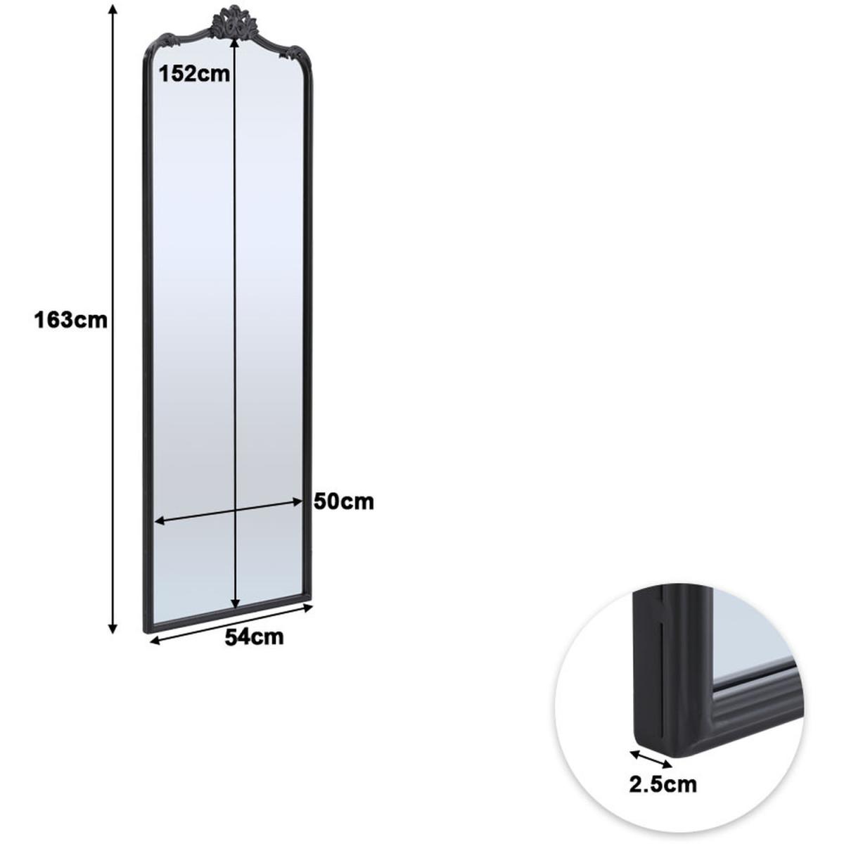 Antique Black Metal Floor Mirror - Black – image 7