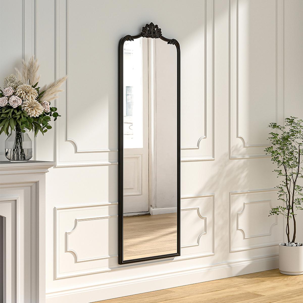 Antique Black Metal Floor Mirror - Black – image 8