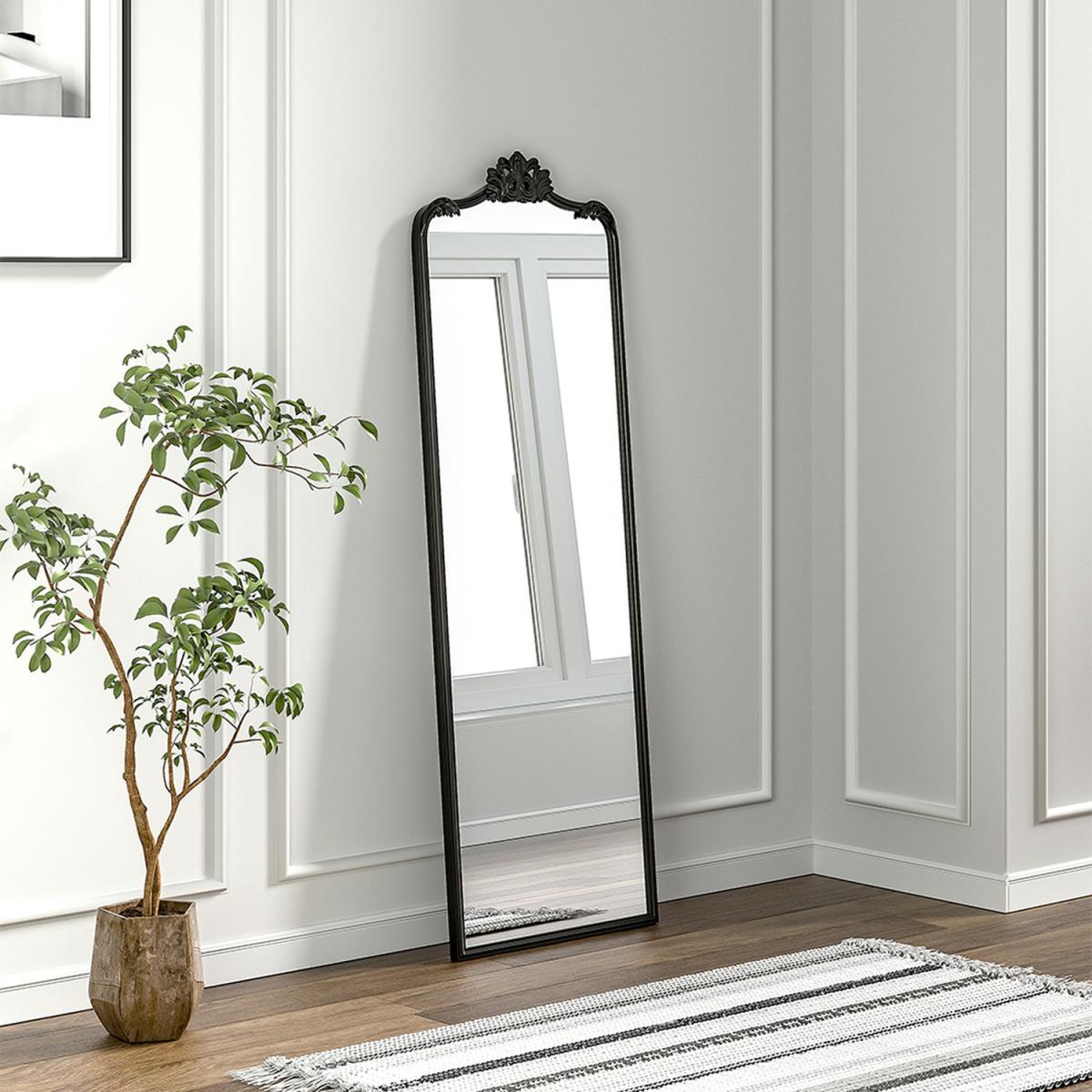Antique Black Metal Floor Mirror - Black – image 9