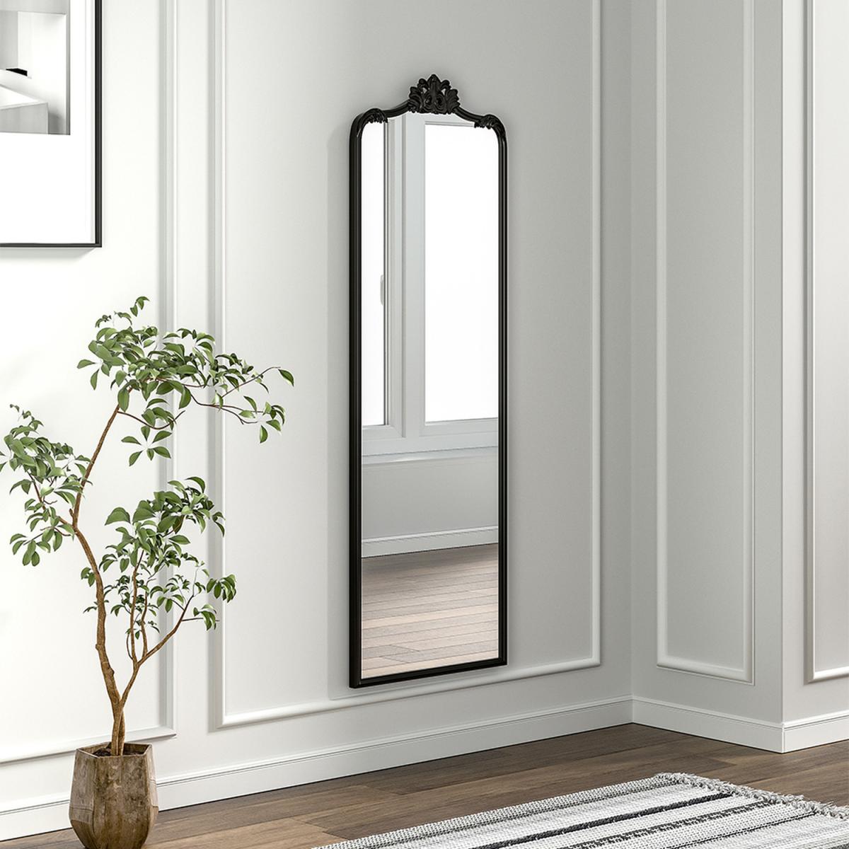 Antique Black Metal Floor Mirror - Black – image 10