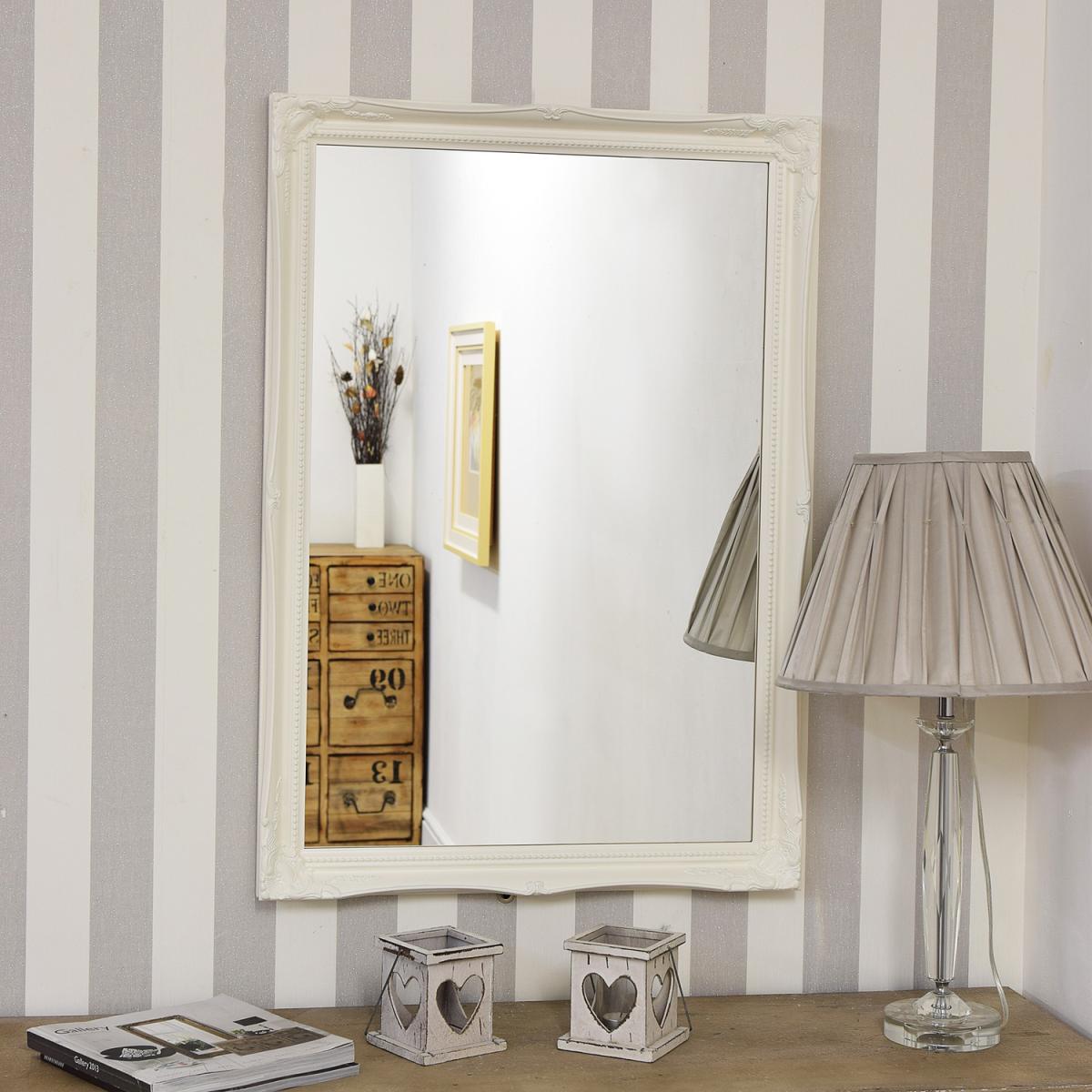 Fraser White Small Beaded Wall Mirror 86 x 61cm - White – image 4