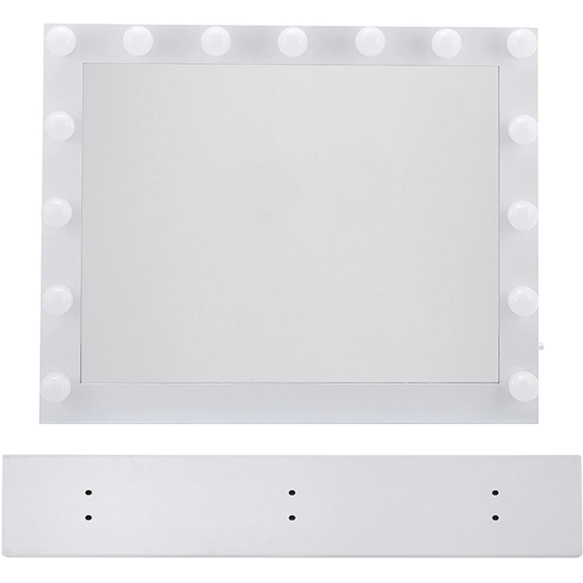 Large Vanity Tabletop Makeup Mirror with Dimmable Light - White – image 4