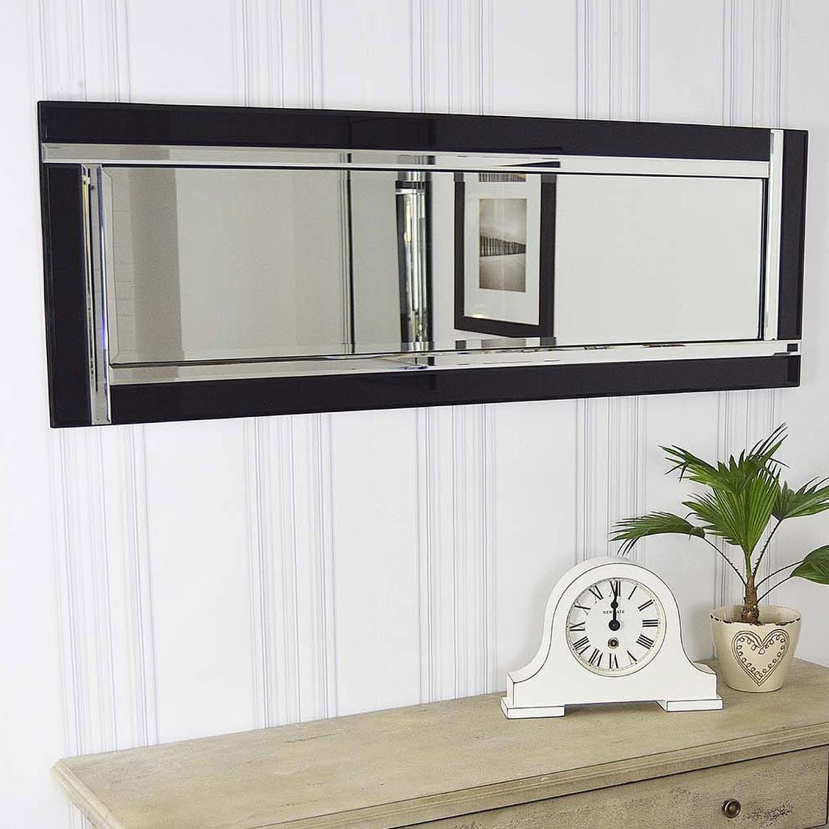 MirrorOutlet Aston Black All Glass Wall Mirror  - Black – image 4