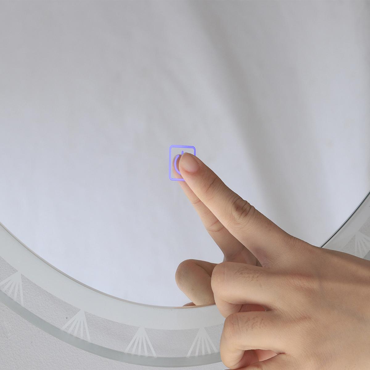 Modern Contemporary Vanity LED Light Bathroom Mirror - Silver – image 3
