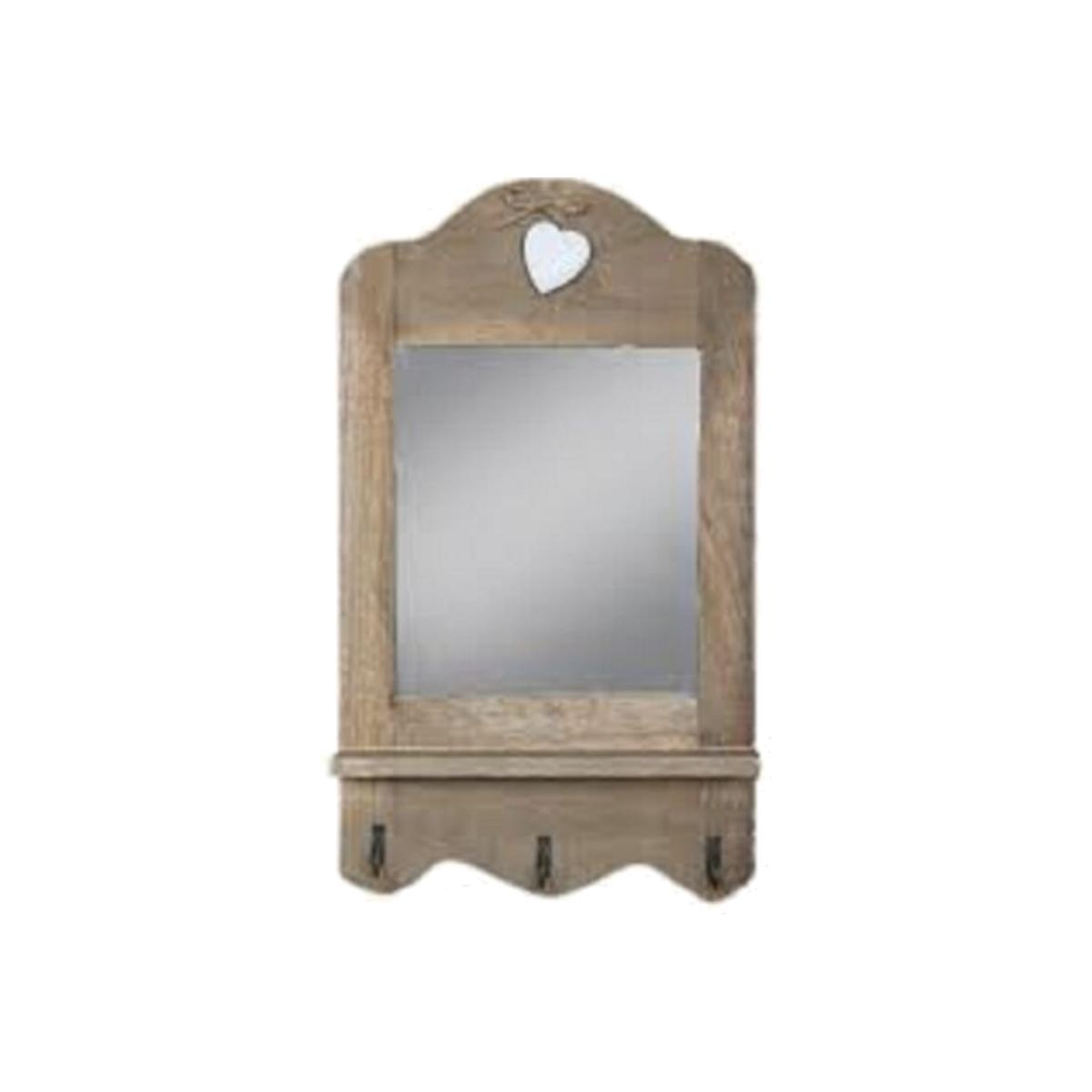 Small Farmhouse Wooden Mirror - Brown Wood