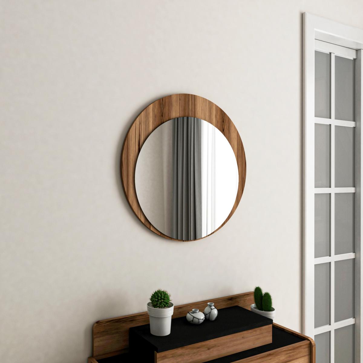Farelle Framed Mirror - Light Walnut – image 2
