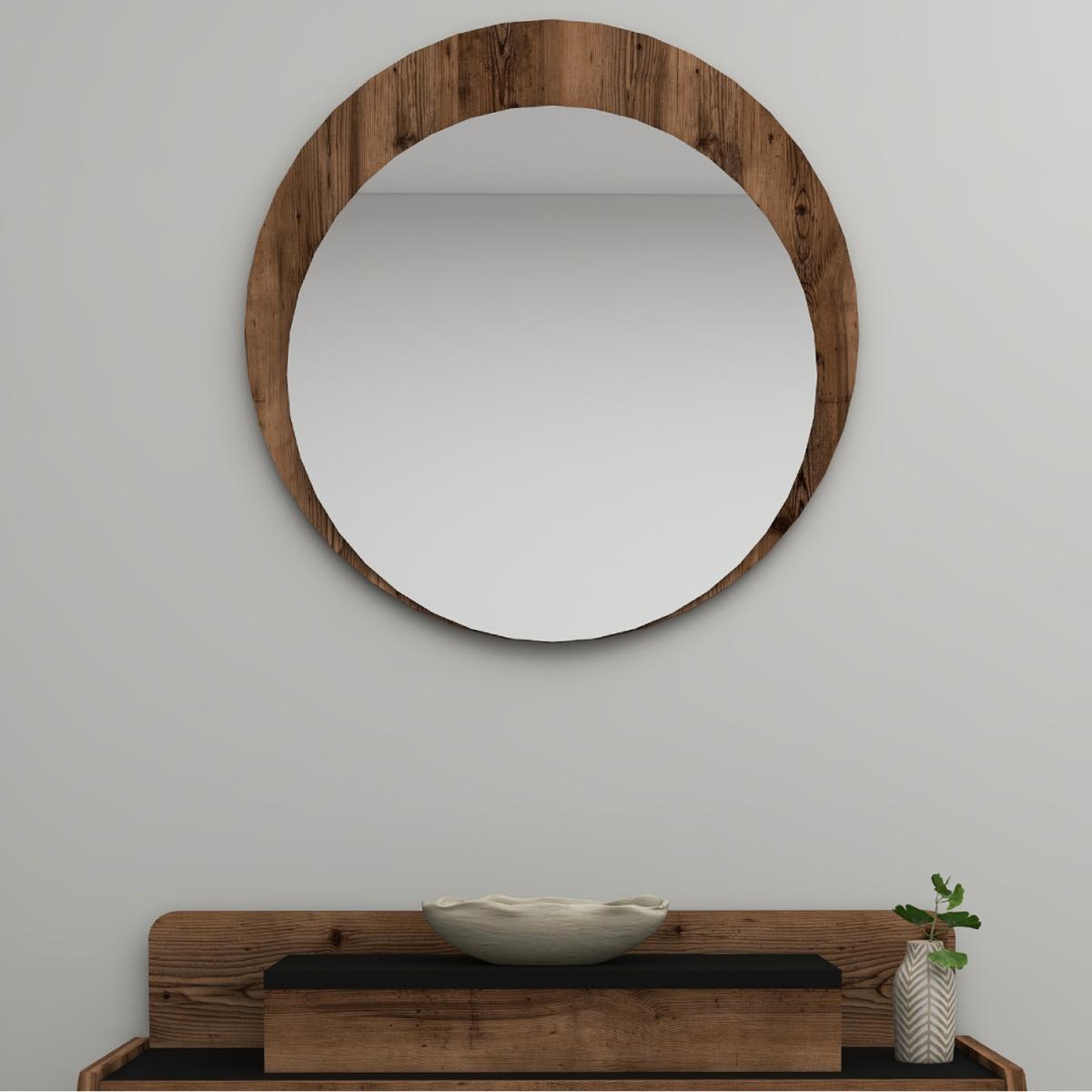 Farelle Framed Mirror - Light Walnut – image 4