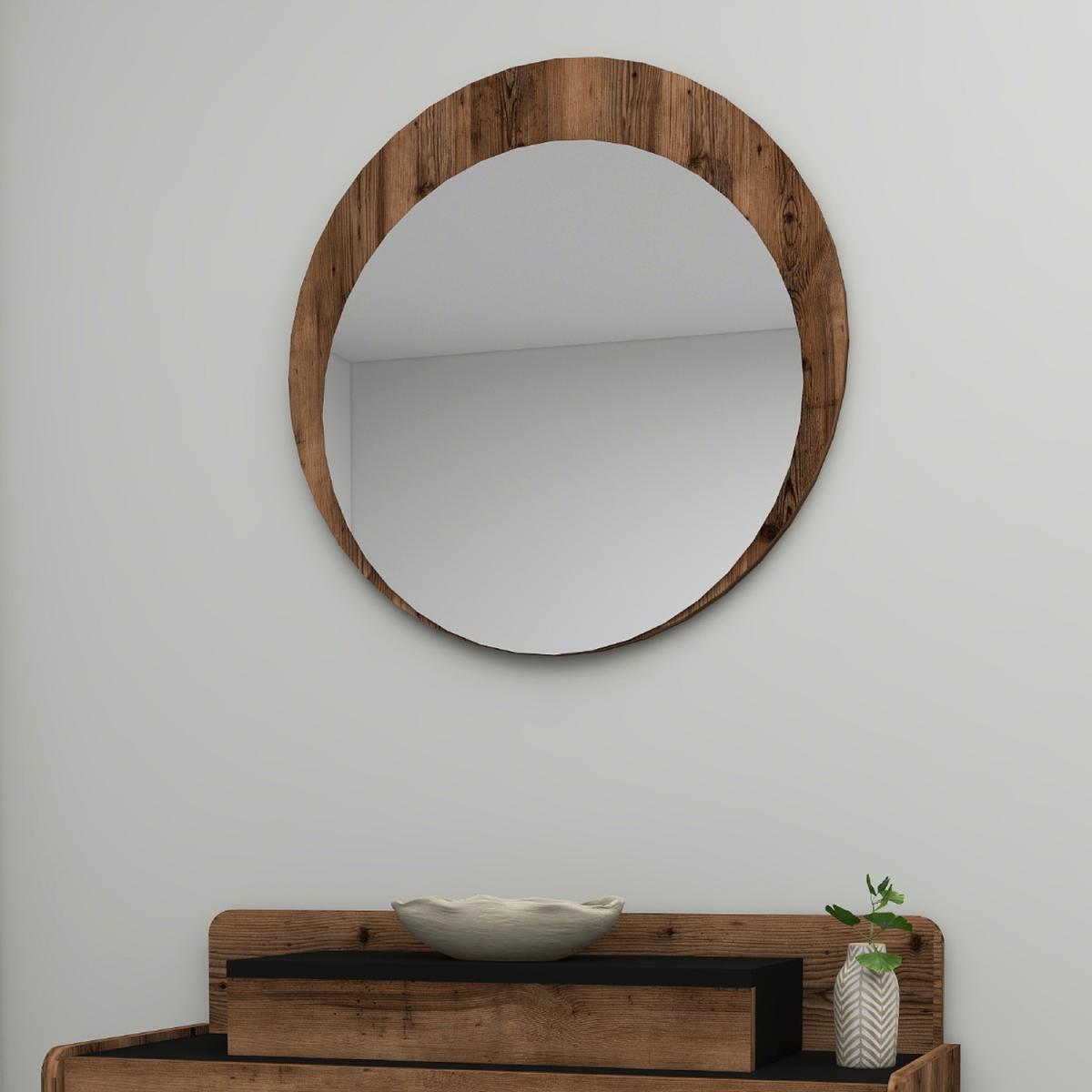 Farelle Framed Mirror - Light Walnut – image 5