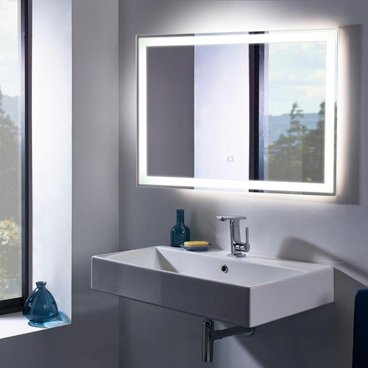 Lighted Vanity Bathroom LED Mirror - Silver – image 1