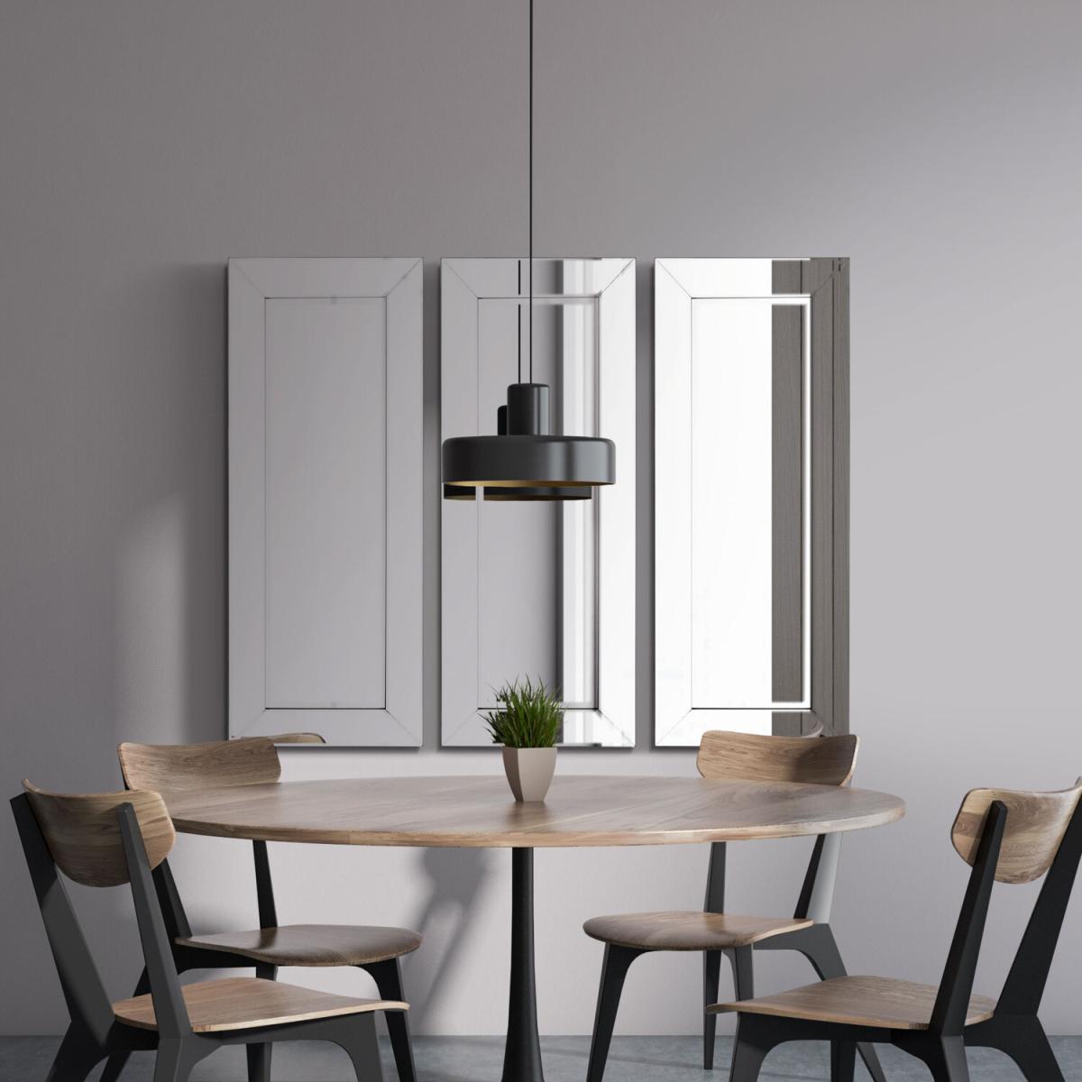 3 x Horsley All Glass Modern Dress Mirror - Silver – image 1
