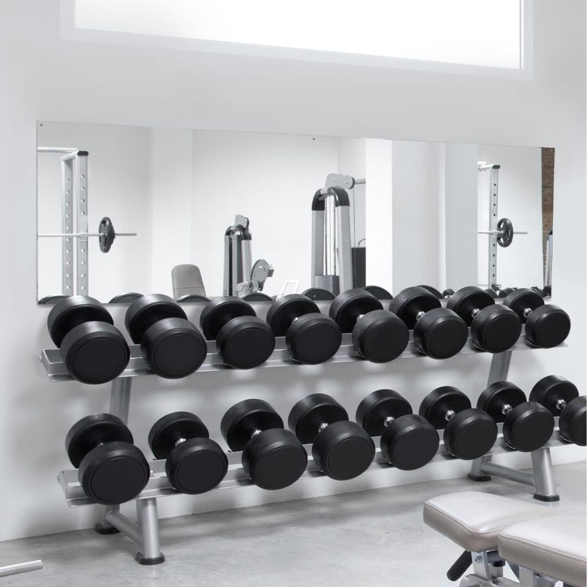 MirrorOutlet Home Gym Circuitt 4mm Sheet Mirror Glass 4 Holes 183 x 122 CM - Silver – image 4